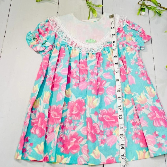 Vintage Brights Creek Floral Infant Girls Smock Dress- Sz 12 months - Picture 5 of 6